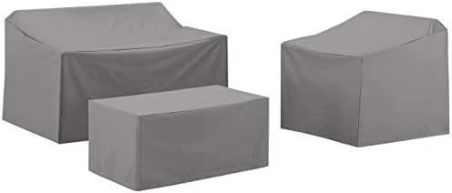 Crosley Furniture MO75011-GY Heavy-Gauge Reinforced Vinyl 4 Piece Furniture Cover Set (Loveseat, Sofa, Table/Ottoman, Chair), Gray 10 Crosley Furniture MO75011-GY Heavy-Gauge Reinforced Vinyl 4 Piece Furniture Cover Set (Loveseat, Sofa, Table/Ottoman, Chair), Gray - Image 10