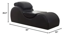 US Pride Furniture Yoga Modern Faux Leather Curved Lounge Chaise For Stretching & Relaxation, Ideal For Bedroom, Living, Meditation Room Or Office, Regular, Black -Safavieh Furnitue Shop 21ExJdLekqL