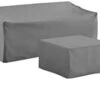 Crosley Furniture MO75011-GY Heavy-Gauge Reinforced Vinyl 4 Piece Furniture Cover Set (Loveseat, Sofa, Table/Ottoman, Chair), Gray