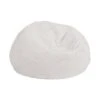 Flash Furniture Dillon Small White Furry Bean Bag Chair For Kids And Teens