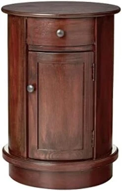 Decor Therapy Keaton Traditional Round Side Storage End Table, 26" X 17.75", Vintage Cherry -Safavieh Furnitue Shop 31 jCZU2 aL. AC