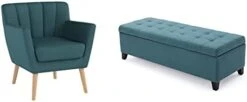 Christopher Knight Home Merel Mid Century Modern Fabric Club Chair, Dark Teal/Natural -Safavieh Furnitue Shop 31 uu82W4ML. AC