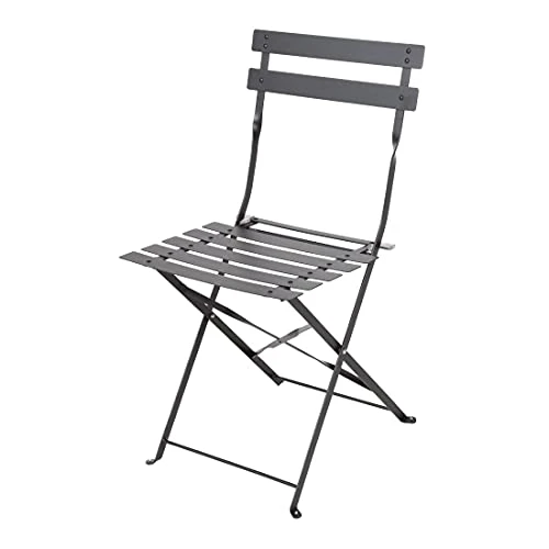 Bolero Black Pavement Style Steel Chairs (Pack 2) 1 Bolero Black Pavement Style Steel Chairs (Pack 2)
