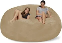Chill Sack Bean Bag Chair: Giant 8' Memory Foam Furniture Bean Bag - Big Sofa With Soft Micro Fiber Cover - Olive -Safavieh Furnitue Shop 310C4dpgVtL. AC