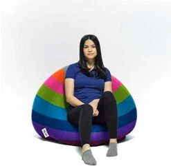 Yogibo Pod X Small Bean Bag For Teens, Adults, Plush, Soft, Single Beanbag Chair, Measures 3'x3', Blue -Safavieh Furnitue Shop 311KVQruyyL. AC