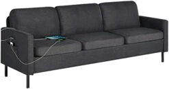 STHOUYN 56" W Fabric Loveseat Sofa With 2 USB, Small Couches For Living Room, Bedroom, Office, Easy Assembly & Comfy Cushion, Dark Grey 18 STHOUYN 56" W Fabric Loveseat Sofa With 2 USB, Small Couches For Living Room, Bedroom, Office, Easy Assembly & Comfy Cushion, Dark Grey -Safavieh Furnitue Shop 311mVhZd26L. AC