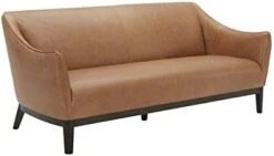 Amazon Brand – Rivet Bayard Contemporary Leather Accent Chair With Curved Armrests, 33.5"W, Cognac -Safavieh Furnitue Shop 312LlGATwLL. AC