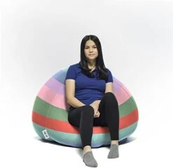 Yogibo Pod X Small Bean Bag For Teens, Adults, Plush, Soft, Single Beanbag Chair, Measures 3'x3', Blue -Safavieh Furnitue Shop 313FB8Zm5cL. AC