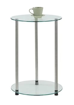 Convenience Concepts Designs2Go Classic Glass 2 Tier Round End Table, Glass , 15.75 In X 15.75 In X 24.41 In -Safavieh Furnitue Shop 3144Q9iLGPL