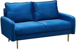 INSTORY Velvet Sofa Set Modern Sofa & Loveseat Set 2 Piece Tufted Couch Set With Metal Legs For Living Room, Office, Bedroom - Ginger -Safavieh Furnitue Shop 314KEaa325L. AC