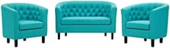 Modway Prospect Upholstered Fabric Living Room, Loveseat And Two Armchairs Set, Azure -Safavieh Furnitue Shop 315HXz7ofGS. AC