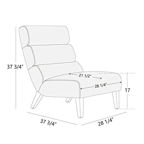 Watson & Whitely Modern Accent Chair, Armless Lounge Chair For Living Room And Bedroom, Fabric Upholstered Chair With Solid Wooden Legs, Grey (Multi-Colored) 4 Watson & Whitely Modern Accent Chair, Armless Lounge Chair For Living Room And Bedroom, Fabric Upholstered Chair With Solid Wooden Legs, Grey (Multi-Colored) - Image 4