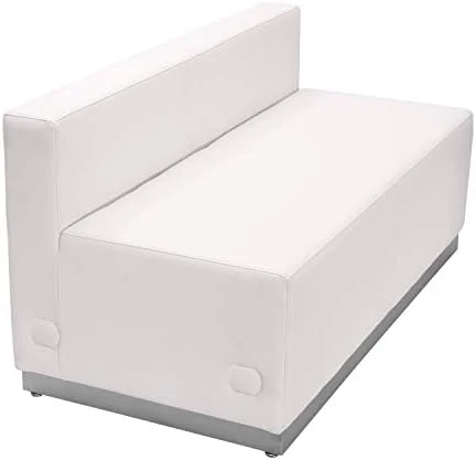 Flash Furniture HERCULES Alon Series Black LeatherSoft 24" Diameter Round Ottoman With Brushed Stainless Steel Base 4 Flash Furniture HERCULES Alon Series Black LeatherSoft 24" Diameter Round Ottoman With Brushed Stainless Steel Base - Image 4