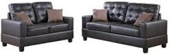Poundex Bobkona Aria Faux Leather 2 Piece Sofa And Loveseat Set, Espresso 15 Poundex Bobkona Aria Faux Leather 2 Piece Sofa And Loveseat Set, Espresso -Safavieh Furnitue Shop 316rdrgquRL. AC