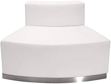 Flash Furniture HERCULES Alon Series Black LeatherSoft 24" Diameter Round Ottoman With Brushed Stainless Steel Base 9 Flash Furniture HERCULES Alon Series Black LeatherSoft 24" Diameter Round Ottoman With Brushed Stainless Steel Base - Image 9