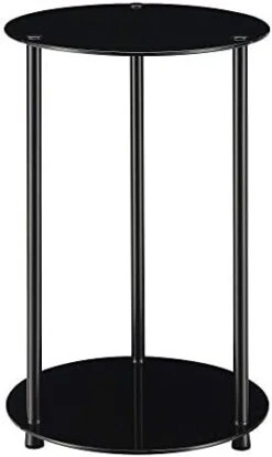 Convenience Concepts Designs2Go Classic Glass 2 Tier Round End Table, Glass , 15.75 In X 15.75 In X 24.41 In -Safavieh Furnitue Shop 317KikZ4PnL. AC