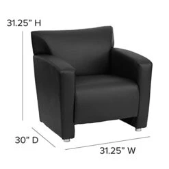 Flash Furniture HERCULES Majesty Series Black LeatherSoft Chair -Safavieh Furnitue Shop 317gctcrh1L