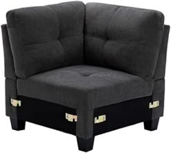 Flesser Loveseat Sofa Couch For Small Spaces With Storage Ottoman Modular Fabric Couch Sectional Sofa Set 2 Seater Sofa Sectional Sets With Pillows For Living Room Office Home, Dark Grey -Safavieh Furnitue Shop 318W78l7c4L. AC