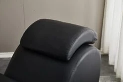 TALEWEO Yoga, Stretching, Relaxation Modern Faux Leather Living Room Curved Chaise Lounge, Large, Black -Safavieh Furnitue Shop 318yj7z5bKL