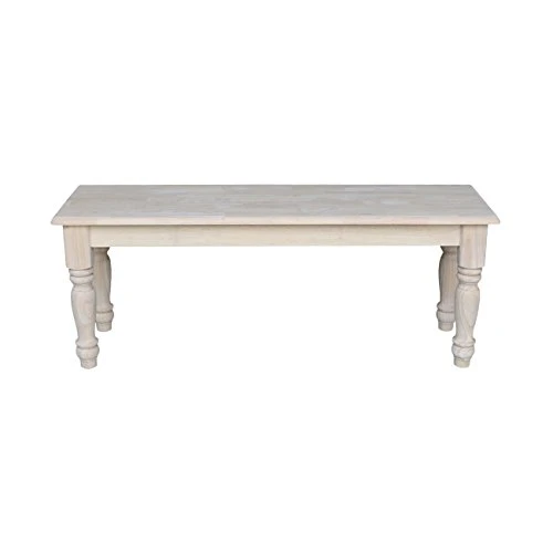 International Concepts Farmhouse Bench, Unfinished & Concepts Accent Table, 14 L X 16 W X 20 H Inches, Unfinished 3 International Concepts Farmhouse Bench, Unfinished & Concepts Accent Table, 14 L X 16 W X 20 H Inches, Unfinished - Image 3