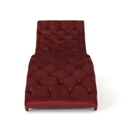 Christopher Knight Home Garret Tufted Velvet Chaise Lounge, Garnet / Dark Brown 77.6D X 24.8W X 28H In 8 Christopher Knight Home Garret Tufted Velvet Chaise Lounge, Garnet / Dark Brown 77.6D X 24.8W X 28H In -Safavieh Furnitue Shop 3193GfpZLnL