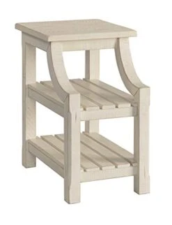 Martin Svensson Home Barn Door Chairside Table With Power, Antique White