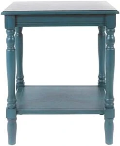 Decor Therapy Simplify Wood Accent Storage Shelf End Table, 24 X 19.5 X 15.75, Antique Artic Blue -Safavieh Furnitue Shop 319IaUKPyKL. AC
