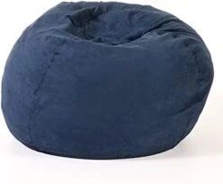 Great Deal Furniture Selena Traditional 5 Foot Suede Bean Bag (Cover Only), Midnight Blue -Safavieh Furnitue Shop 31AgS3d5UPL. AC