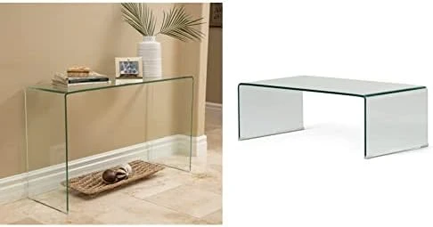 Christopher Knight Home Cadyn 12mm Tempered Glass Console Table, Clear 5 Christopher Knight Home Cadyn 12mm Tempered Glass Console Table, Clear - Image 5