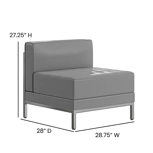 Flash Furniture Hercules Imagination Series Contemporary Gray Leathersoft Middle Chair 3 Flash Furniture Hercules Imagination Series Contemporary Gray Leathersoft Middle Chair - Image 3