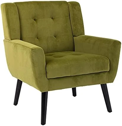 Dolonm Midcentury Modern Accent Chair With Arms, Upholstered Fabric Reading Side Chair Tufted Back Decorative Wingback Chair For Living Room Bedroom (Light Grey) 10 Dolonm Midcentury Modern Accent Chair With Arms, Upholstered Fabric Reading Side Chair Tufted Back Decorative Wingback Chair For Living Room Bedroom (Light Grey) - Image 10