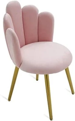 BOWTHY Vanity Chair For Makeup Room - Midcentury Modern Accent Chair For Living Room Bedroom, Makeup Chair With Back Support Velvet Chair With Gold Legs (Pink) 11 BOWTHY Vanity Chair For Makeup Room - Midcentury Modern Accent Chair For Living Room Bedroom, Makeup Chair With Back Support Velvet Chair With Gold Legs (Pink) -Safavieh Furnitue Shop 31EbD0hiuuL. AC