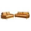 INSTORY Velvet Sofa Set Modern Sofa & Loveseat Set 2 Piece Tufted Couch Set With Metal Legs For Living Room, Office, Bedroom - Ginger