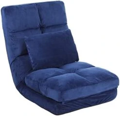 Urnodel Indoor Chaise Lounge Sofa, Floor Chair With Back Support For Adults, 14 Angle Adjustment Recliner Chair, Folding Floor Lounger With Pillow 8823(Blue) -Safavieh Furnitue Shop 31G17oJ6bLL. AC