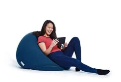 Yogibo Pod X Small Bean Bag For Teens, Adults, Plush, Soft, Single Beanbag Chair, Measures 3'x3', Blue