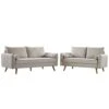 Modway Revive Upholstered Fabric Sofa And Loveseat Set, Beige