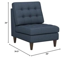 Modway Empress Mid-Century Modern Upholstered Fabric Side Armless Lounge Accent Chair Azure -Safavieh Furnitue Shop 31H5Je9n8XL