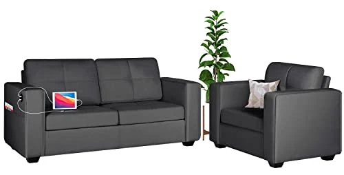 TYBOATLE Modern Living Room Sectional Sofa Sets 2 Piece, 65” W Tufted Mid-Century Loveseat Couch W/ 2 USB Charging Ports And Comfy Accent Arm Chairs For Small Space, Apartment, Office (Dark Grey) 1 TYBOATLE Modern Living Room Sectional Sofa Sets 2 Piece, 65” W Tufted Mid-Century Loveseat Couch W/ 2 USB Charging Ports And Comfy Accent Arm Chairs For Small Space, Apartment, Office (Dark Grey)
