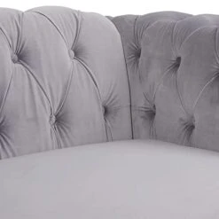 RARZOE 3 Pieces Of Living Room Furniture Sofa Sets, Modern Velvet Chesterfield Sofa&Chesterfield Club Chair&Chesterfield Loveseat Sofas Set With Nailhead Trim Scroll Arms For Living Room(Grey) 17 RARZOE 3 Pieces Of Living Room Furniture Sofa Sets, Modern Velvet Chesterfield Sofa&Chesterfield Club Chair&Chesterfield Loveseat Sofas Set With Nailhead Trim Scroll Arms For Living Room(Grey) -Safavieh Furnitue Shop 31JH3XsKsdL