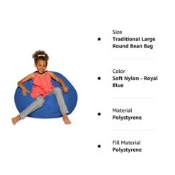 Posh Beanbags Bean Bag Chair, Large-38in, Solid Royal Blue 18 Posh Beanbags Bean Bag Chair, Large-38in, Solid Royal Blue -Safavieh Furnitue Shop 31LGlRKLdyL