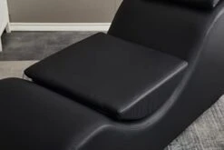 TALEWEO Yoga, Stretching, Relaxation Modern Faux Leather Living Room Curved Chaise Lounge, Large, Black -Safavieh Furnitue Shop 31LNKUFotsL