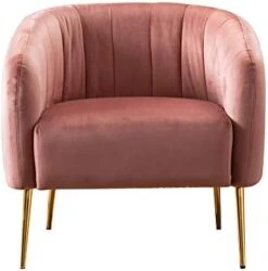 LSSPAID Velvet Accent Chair, Fabric Upholstered Accent Chairs For Living Room, Golden Metal Legs Armchairs, Navy Blue, Set Of 1 -Safavieh Furnitue Shop 31LzMbVMWHL. AC