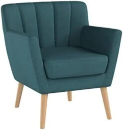 Christopher Knight Home Merel Mid Century Modern Fabric Club Chair, Dark Teal/Natural -Safavieh Furnitue Shop 31MpPmNUa8L. AC