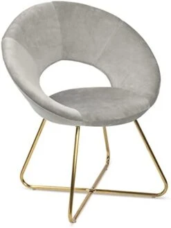 Milliard Circle Velvet Accent Chair For Living Room, Bedroom And Home Office With Gold Legs (Velvet Grey) -Safavieh Furnitue Shop 31N5hkZI0L. AC
