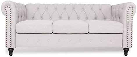 DRNCURN Chesterfield Sofa With Nail-Head For Living Room Office Sofa Set Modern Fabric Sofa Accent Tufted Chairs For Living Room 11 DRNCURN Chesterfield Sofa With Nail-Head For Living Room Office Sofa Set Modern Fabric Sofa Accent Tufted Chairs For Living Room - Image 11