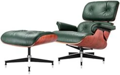 Mid Century Chaise Lounge Chair With Ottoman, 100% Full Grain Leather, Walnut, Modern Accent Chair Classic Design, Heavy Duty Base Support For Bedroom Indoor Set -Safavieh Furnitue Shop 31NtqXJUNNL. AC