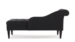 Jennifer Taylor Home Harrison Tufted Roll Arm Chaise Lounge, Jet Black 65D X 28W X 31H In -Safavieh Furnitue Shop 31NulBsqzJL