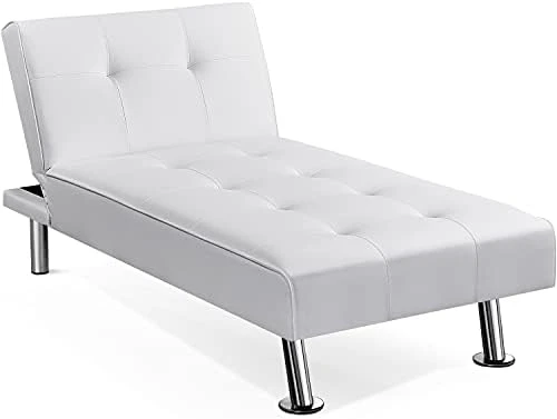 Topeakmart Faux Leather Chaise Lounges Convertible Chaise Futon Adjustable Chaise Sleeper 3 Positions For Sitting Lounging Sleeping 9 Topeakmart Faux Leather Chaise Lounges Convertible Chaise Futon Adjustable Chaise Sleeper 3 Positions For Sitting Lounging Sleeping - Image 9