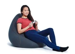 Yogibo Lounger Bean Bag For Adults, Teens, Personal Sized, Single Beanbag Lounge Chair With Raised Back For Gaming, Reading, And Relaxing, Removable, Washable Cover, Dark Gray