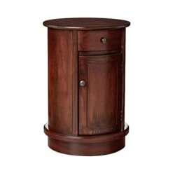 Decor Therapy Keaton Traditional Round Side Storage End Table, 26" X 17.75", Vintage Cherry -Safavieh Furnitue Shop 31RrwygocBL
